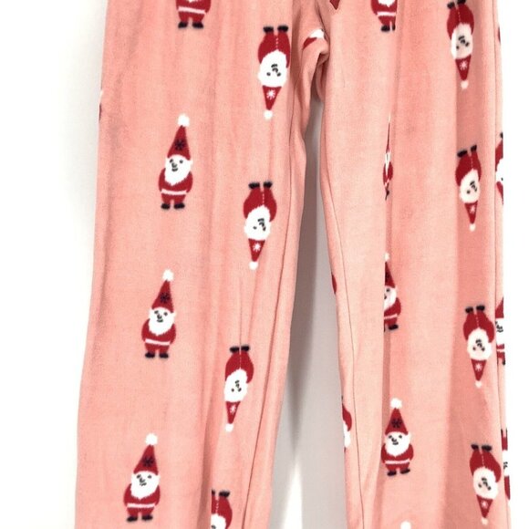 FREE PRESS Nordstrom Santa Clause Pink Fleece PJ PANTS Xmas Lounge NEW LARGE XS - Picture 4 of 8